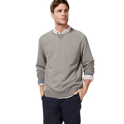 Big and tall grey crew neck sweater